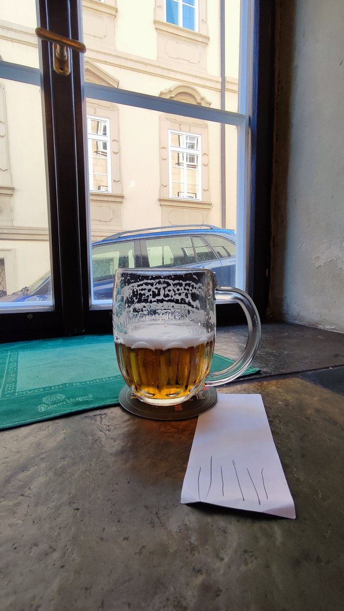 Pivnifilosof's tweet photo. Plznička and window seat at U Hrocha, add the soundtrack of punters getting increasingly loud and you have a pretty fine afternoon. https://t.co/WKWGoJyoHd