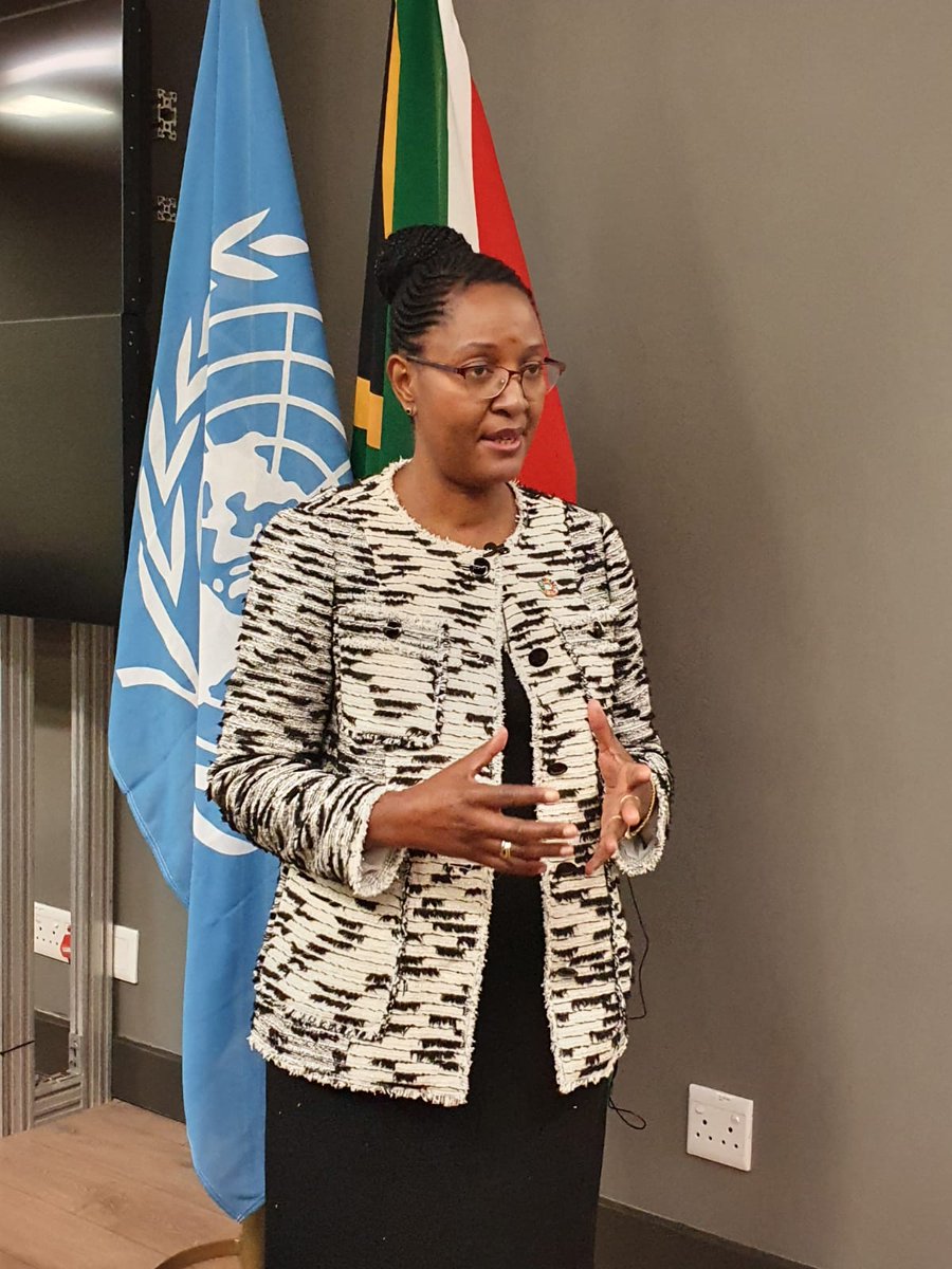 UNICEF_SA's tweet photo. "The #UNSCDF is critical in guiding how we secure the future of children in South Africa. It is a broad anchor for us to support them." UNICEF SA Deputy Representative @muriel_mafico at the signing of the United Nations Strategic Cooperation Development Framework in Pretoria. https://t.co/hCMox9dr29