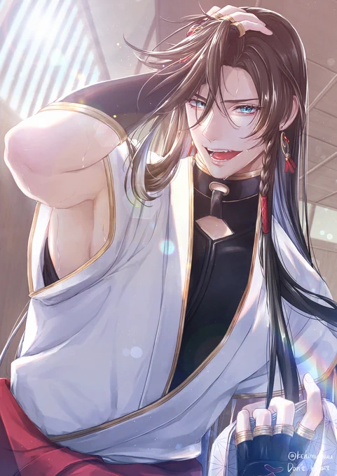 ふいーーーあっちい～ #刀剣乱舞 #とうらぶ #和泉守兼定 https://t.co/9SpACDHWLc 