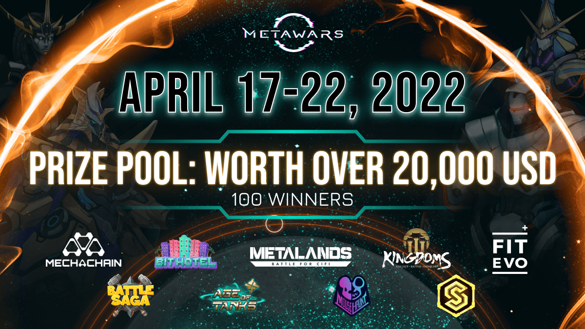 Make sure to join the #MetaWars Alliance #Gleam Campaign ⬇️
bit.ly/3LZlxUQ 

Grab your chance to win from Prize Pool of over 20,000 USD worth of 100+ Prizes 💰

Don't miss out 👀