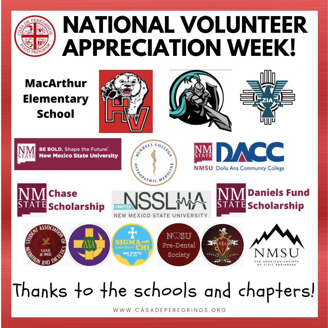 CasaDPeregrinos's tweet photo. During National Volunteer Appreciation Week, we extend heartfelt thanks to our volunteers from the different schools and chapters!
#endhunger #cdpfeedslc #foodinsecurity #cdpcares https://t.co/jeBOkxIMBO
