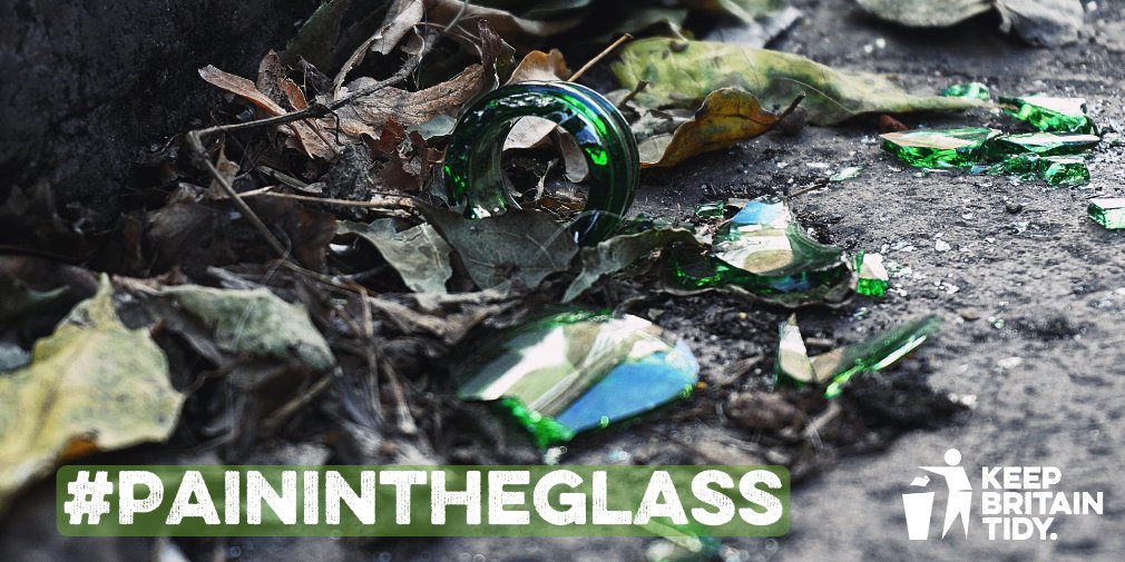 KeepBritainTidy's tweet photo. The government have planned to exclude glass from the upcoming Deposit Return Scheme. 

Glass is too dangerous to be left on our streets. If you agree, join our #PainInTheGlass campaign and write to your MP today. 

Learn more: https://t.co/SAXXTdMExj https://t.co/9xdtZX4IV3