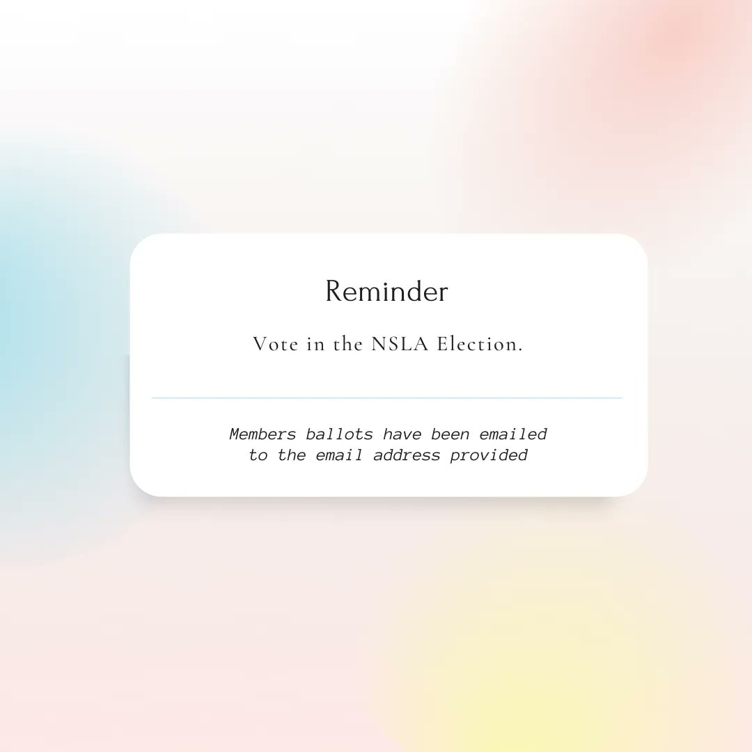 NSLAorg's tweet photo. NSLA members, don't forget to vote in our current election. Your ballots were emailed on April 1. Voting closes at midnight on April 31. https://t.co/IZ3v7S5cxe