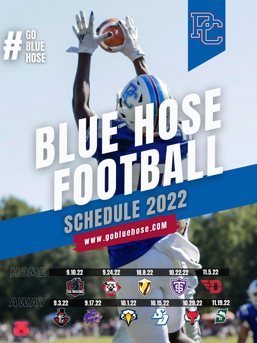 Blue Hose fans check out our 2022 Football Schedule and be sure to come out to Bailey Memorial this Saturday for our Spring Game! ⚔️🏈

Visit the links below for the full story and schedule. 

📚: bit.ly/3OoRecr
🔗: bit.ly/37Xsgjv

#gobluehose