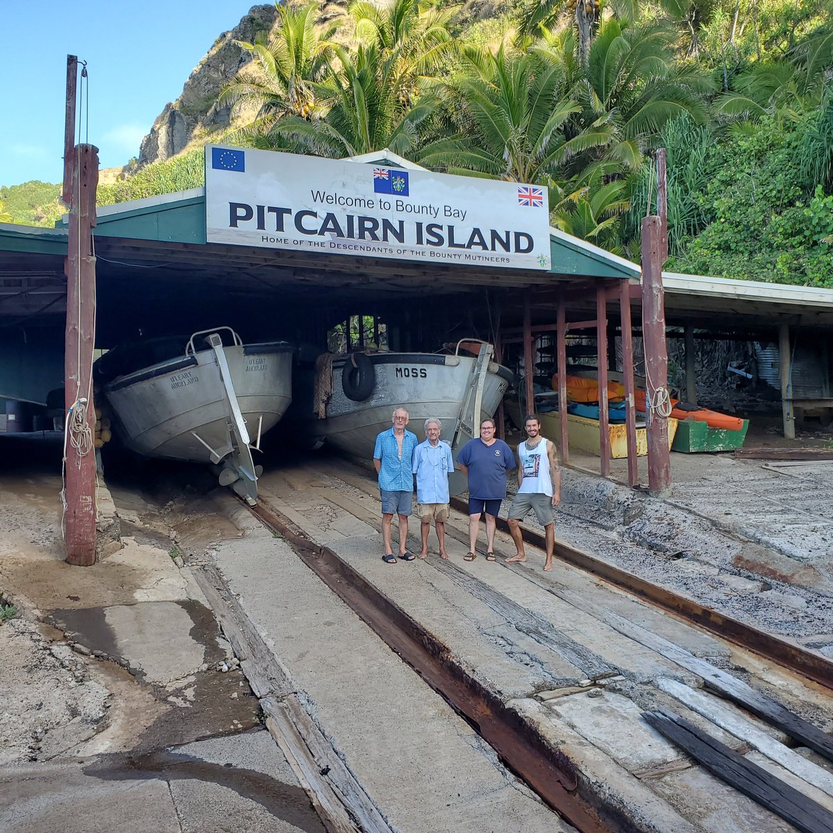 On the 16th we welcomed ashore our first visitors since opening our borders. Welcome to Pitcairn  Gunther and Patrick from Germany and James from the UK.
 On board SV Te Rere.