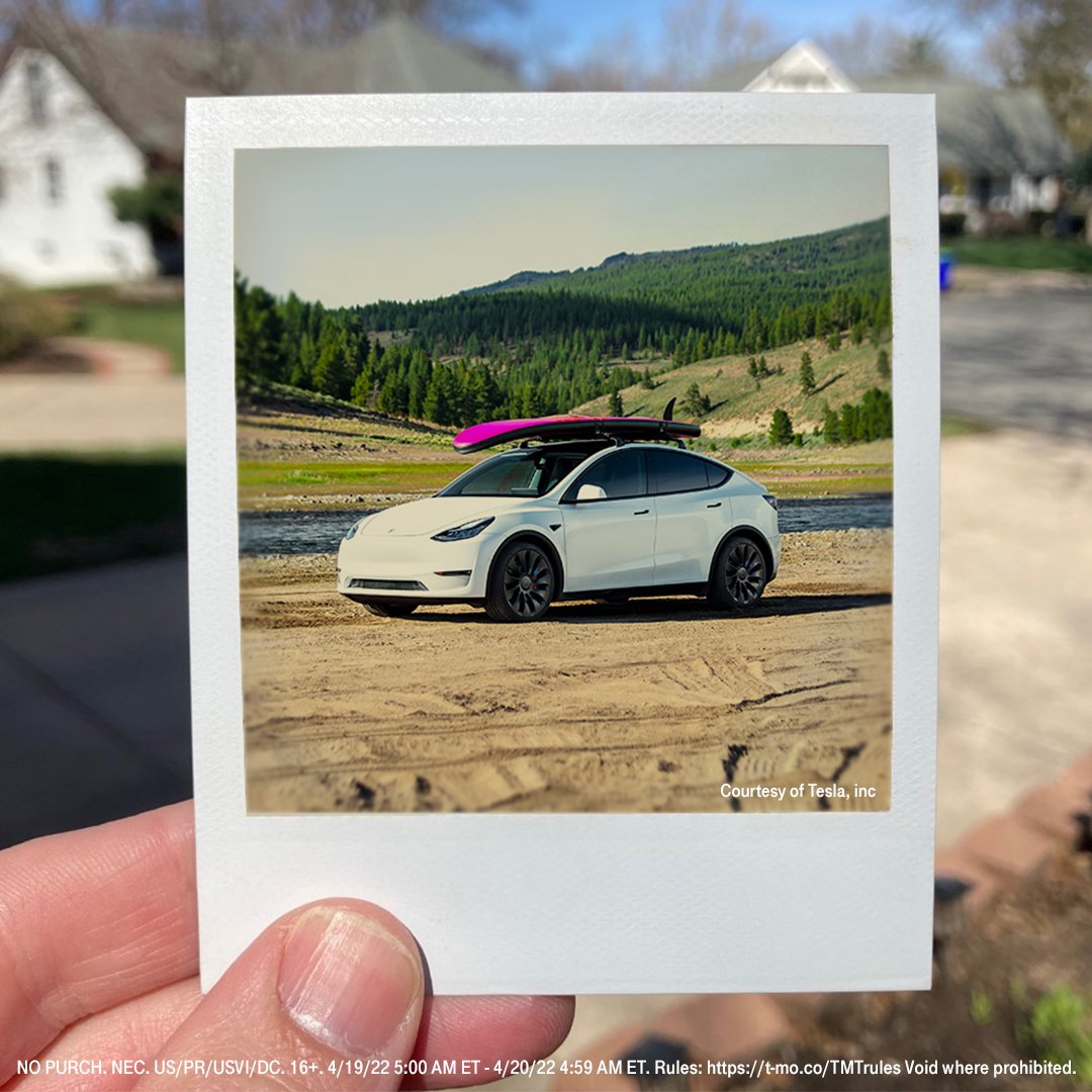 Gas prices? What gas prices? You could win a @Tesla Model Y and green up your ride by replying with #TMobileTeslaTuesdays + #contest. Rules: t-mo.co/TMTrules 📲 t-mo.co/TMoTues