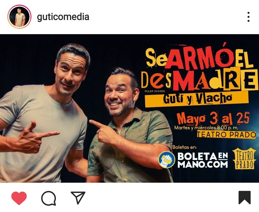 Andreslp19's tweet photo. Si vives en #Medellín  debes ir a este Gran Evento! #TeatroPrado 

Con el Genial #Guti y mi Primo #Vlacho

#standupcomedy #Comedia #Teatro https://t.co/hANHa2b2ij
