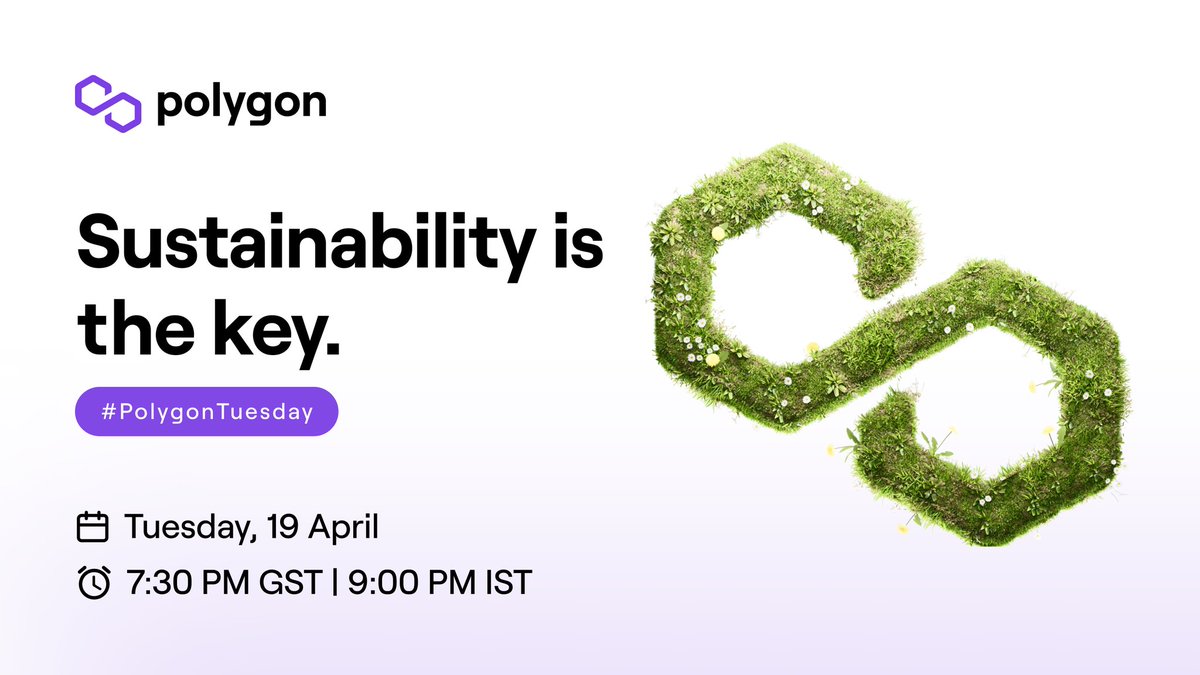 0xPolygon's tweet photo. #PolygonTuesday is back with @SandeepNailwal in the house to share important updates on the carbon negative initiative in the #AMA session.

Set your reminder: https://t.co/zoK9hVuSix https://t.co/GAcqIrBFVC