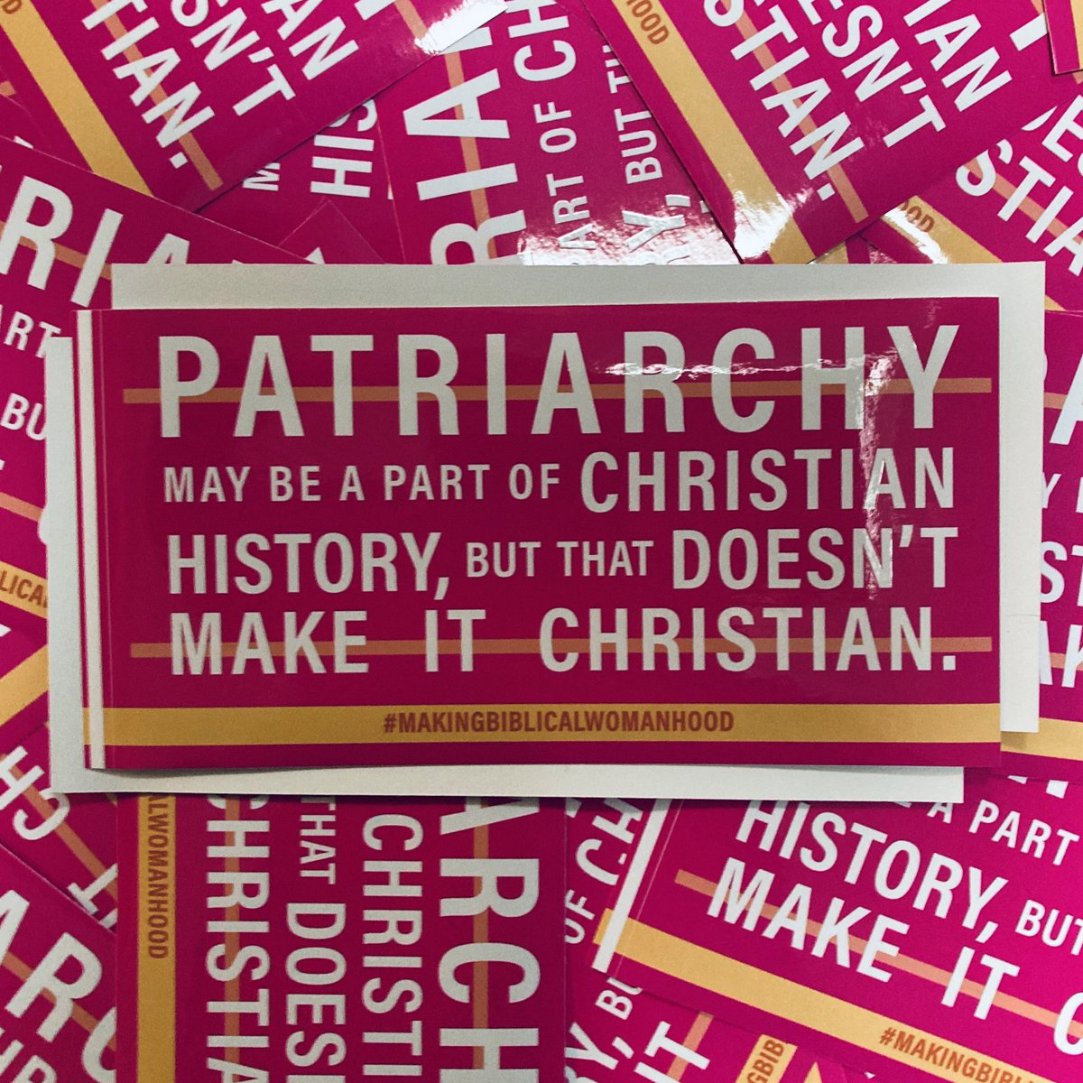 BrazosPress's tweet photo. ����It's a GIVEAWAY to celebrate #MakingBiblicalWomanhood's birthday! 
10 lucky people will win 10 bumper stickers!

To enter for the chance to win:
1. Follow @bethallisonbarr and @BrazosPress 
2. Retweet this tweet

Winners announced 4/21/22. Full T&amp;C here: https://t.co/fPmhqd5Nev https://t.co/SJDOPtS3lW