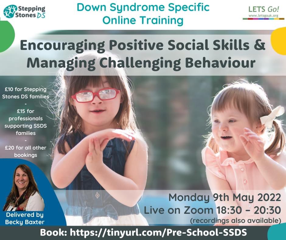 SteppingStoneDS's tweet photo. Down Syndrome Specific Pre-School Online Training: Encouraging Positive Social Skills & Managing Challenging Behaviour
Book here: https://t.co/pYUsQLwWje
#DownSyndrome #Behaviour #SocialSkills #PositiveBehaviour #preschool #SocialUnderstanding #ChallengingBehaviour #EarlyYears https://t.co/X7ZyvL63BO