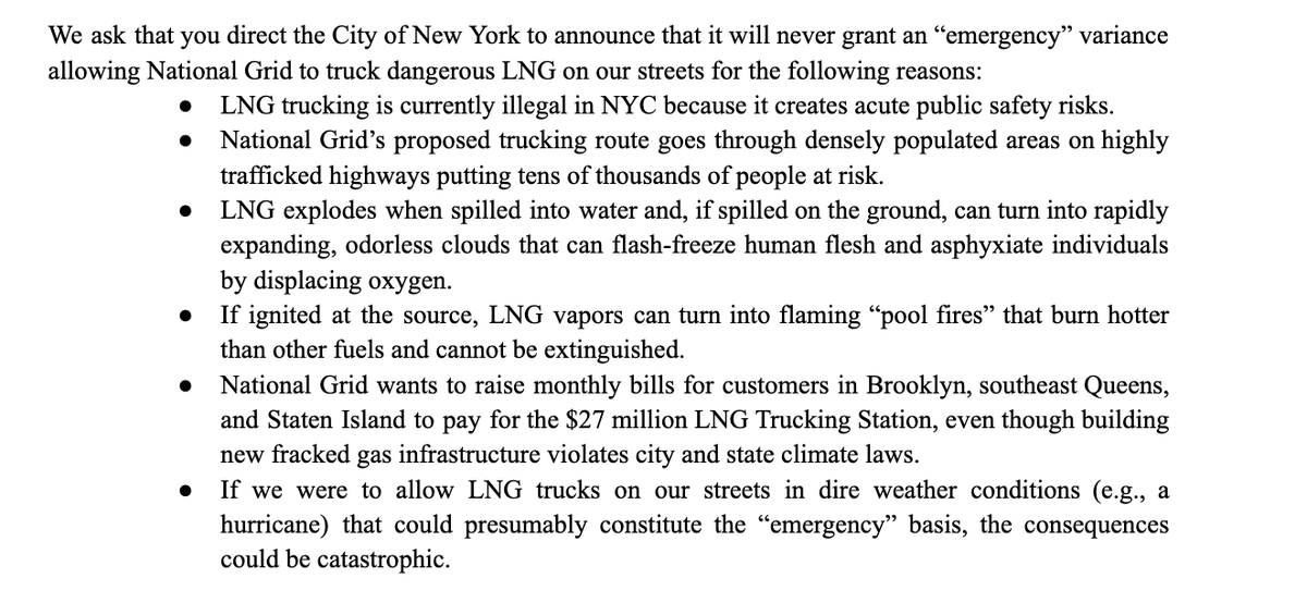 JenGutierrezNYC's tweet photo. Today, I &amp; @JuliaCarmel__ @ReElectNydia @DavilaAssembly + reps across North BK, Westchester, the Bronx and Queens sent a letter to @NYCMayor - we must protect our communities from National Grid’s harmful Liquefied Natural Gas trucking.

The City must choose a side. 

Letter 👇 https://t.co/07iTgADeSK