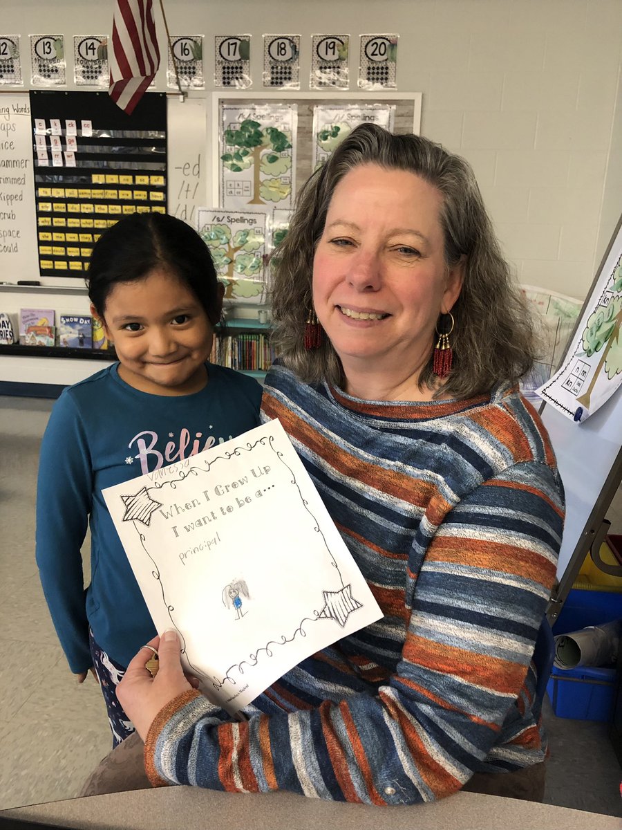 BoshersBlake's tweet photo. “When I grow up I want to be a…” PRINCIPAL! She loves Dr. K so much, we all do. 💙 @OGEStigercubs @TracyKilpatric2 https://t.co/RtaQRucaBW