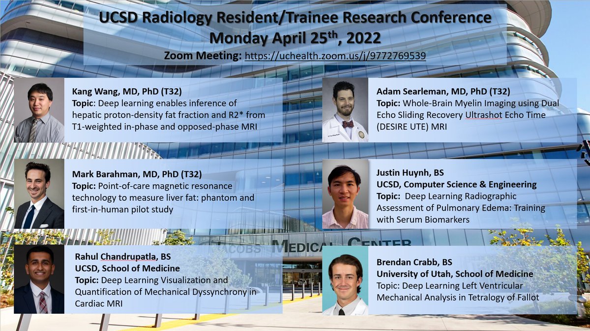 Super excited about our upcoming <a href="/UCSDRadRes/">UCSDRadRes</a> research mini-conference!! Watch out for these up and coming #radres and #futureradres. They are without a doubt the future leaders of our specialty. #AiDALab #imagingAI <a href="/UCSDHealth/">UC San Diego Health</a> <a href="/UCSDMedSchool/">UC San Diego School of Medicine</a> <a href="/UCSDImaging/">UCSD Imaging</a>
