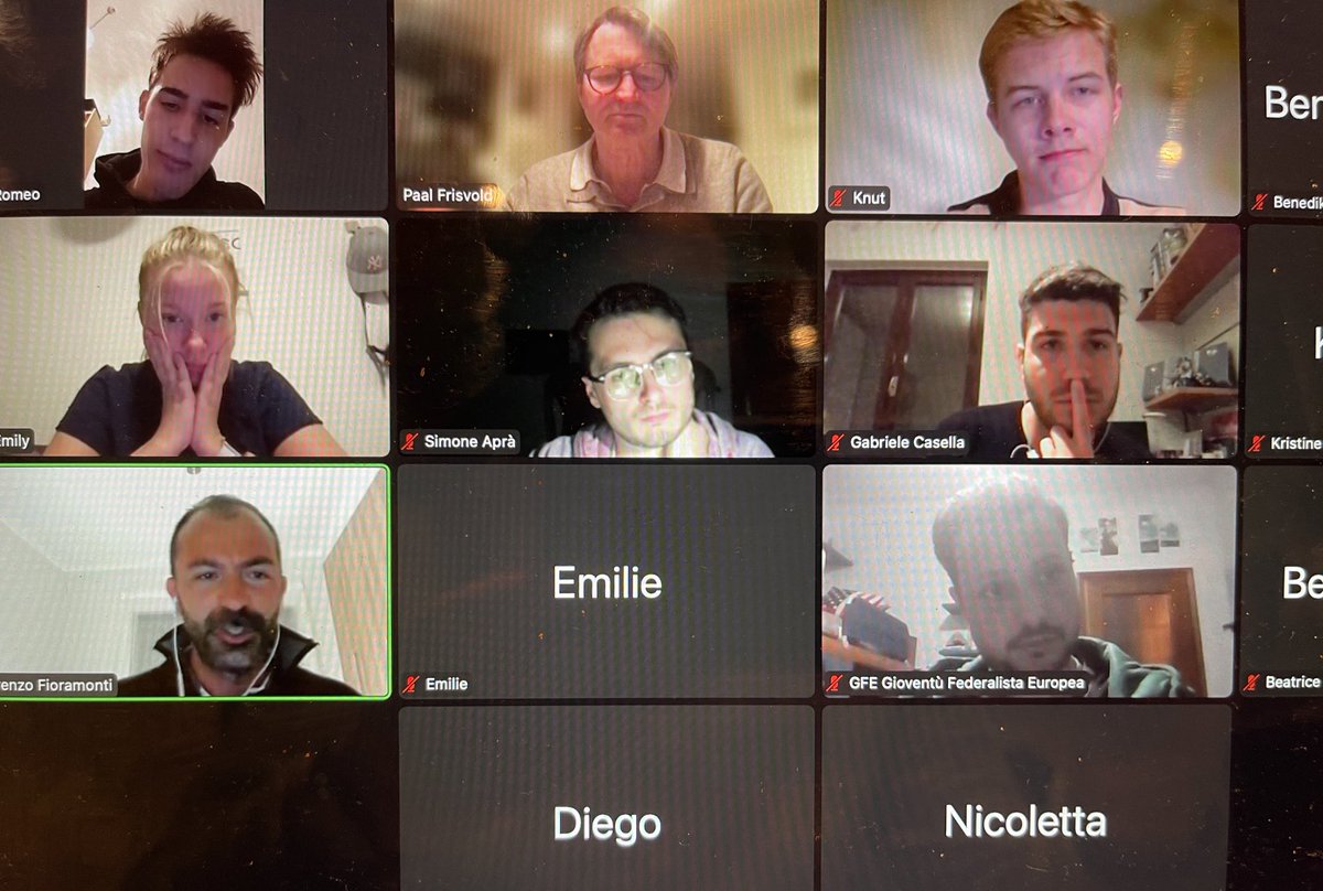 <a href="/GfeTorino/">GFE Torino</a> <a href="/europeiskungdom/">Europeisk Ungdom</a> <a href="/JEF_Europe/">Young European Federalists</a> <a href="/MOVFEDEUROPEO/">Movimento Federalista Europeo</a> <a href="/GFE_JefItaly/">GFE Jef Italy</a> Thanks for excellent and inspiring discussion with <a href="/lofioramonti/">Lorenzo Fioramonti</a> and the JEF students about EU climate &amp; energy policies, South Africa’s opportunities, war in Ukraine and Norway’s role and responsibilities to compensate Russian gas, and much more.