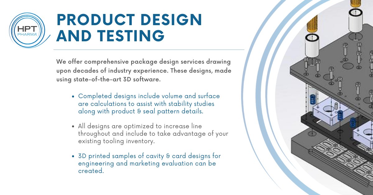 HPT_Pharma's tweet image. In addition, with #coldform and #thermoform prototyping capabilities, our custom #packagingsolutions simplify the complex science of #pharmaceuticalpackaging.  hptpharma.com/what-we-do/pac…