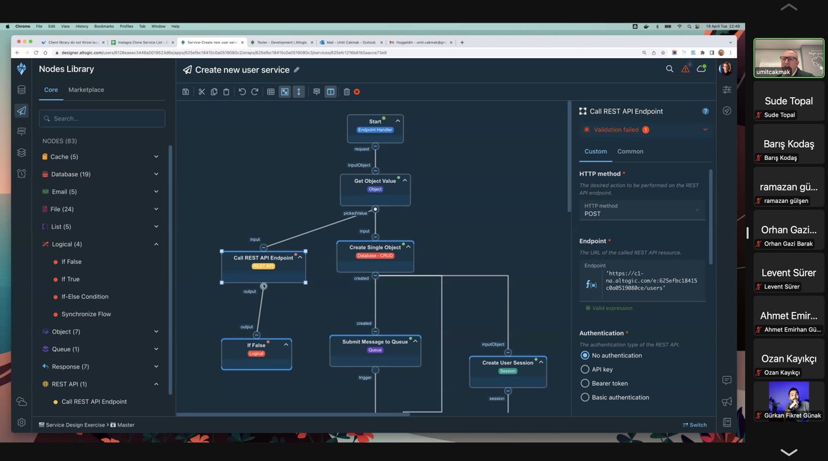 We're continuing to learn Altogic services with Altogic's CEO @cakmakum. #AltogicDay3 #ADC @Altogic