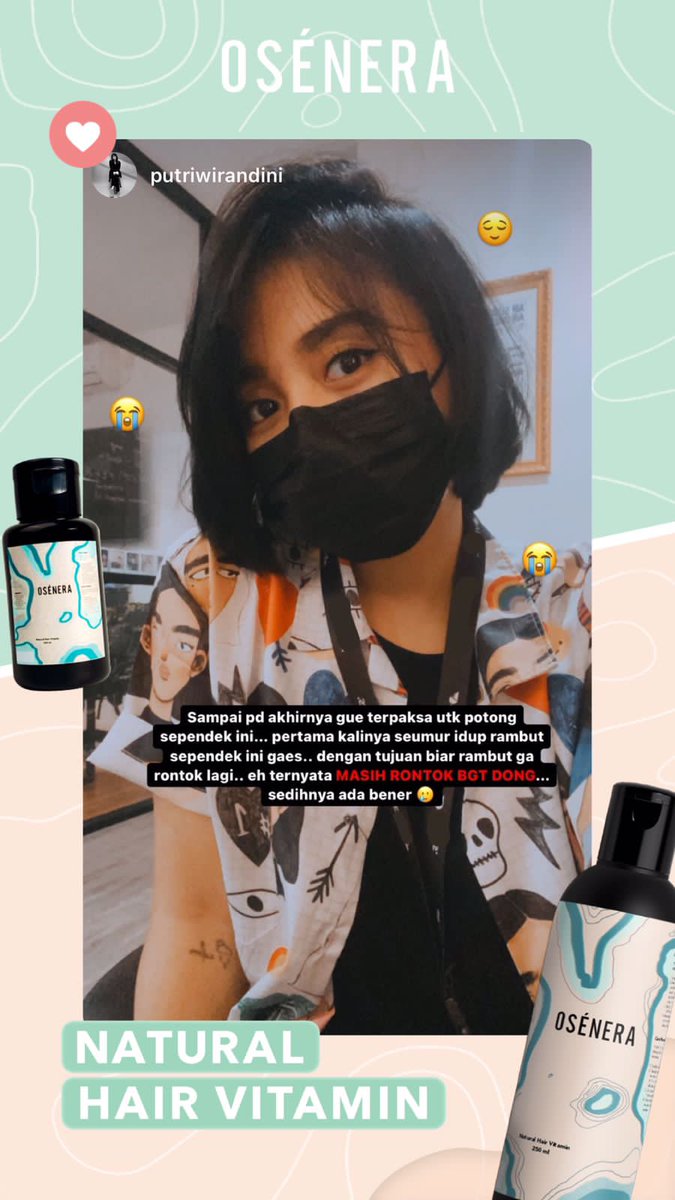 OseneraID's tweet photo. Dear kak @putpuwi makasih udah berbagi cerita soal problem rambut rontok yg di alami. 
Jujur @OseneraID selalu bahagia denger kabar baik seperti ini karena bikin kita untuk selalu optimis punya rambut yg sehat, dengan memanfaatkan kebaikan bahan alami yg tumbuh di Negri ini. https://t.co/HJXEpfc7qf