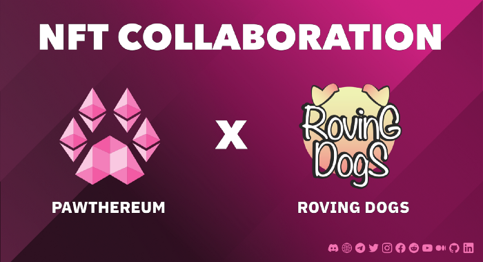 The Pawthereum Founder's Coin NFT has dropped! Mint here: nft.pawthereum.com

We announced a partnership with @RovingDogsNFT -- holders of the Founder's NFT will get a free mint of the Roving Dogs NFT!

Want a Roving Dogs whitelist? The first 250 $PAWTH buys of $20 get one!