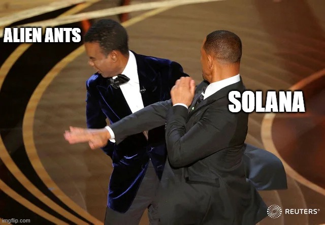 AlienAntsGen1's tweet photo. We've got our fair share of enemies and haters in the #solana ecosystem who don't like us because we called them out on their shady bullshit in the past.
This is why they don't RT us
That's ok, we don't need them, and we don't want them. #AlienAnts will survive without them. https://t.co/RSRMEJoTGB