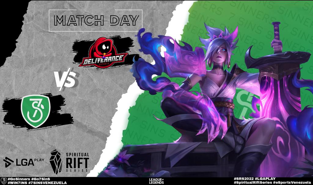 JORNADA 1️⃣1️⃣
Imperdible el Match Day 

<a href="/7SinsSinners/">7Sins</a> 🐍🆚️🕹 <a href="/Deliverancesprt/">Deliverance Esports</a>

Los esperamos en la caja de comentarios con el #Go7Sins #GoSinners 🐍 

🖥 <a href="/LGAplay/">LGAPlay - Esports Venezuela 🇻🇪</a>⬇️
twitch.tv/lgaplaytv
trovo.live/lgaplay

#SpiritualRiftSeries #LGAPLAY #eSportsVenezuela #SRS2022