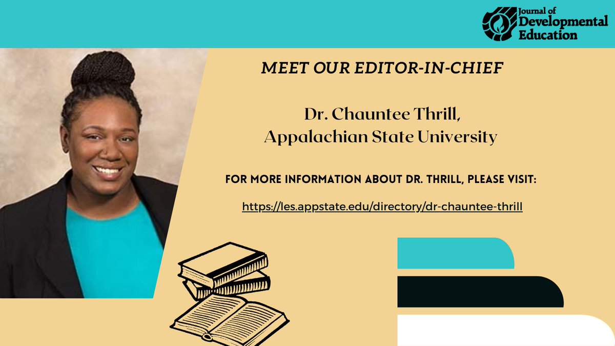 Please welcome our JDE Editor-In-Chief, Dr. Chauntee Thrill, Assistant Professor of Higher Education within the Reich College of Education at Appalachian State University. For more information about Dr. Thrill, please visit: les.appstate.edu/directory/dr-c…. <a href="/chaunteerenea/">Dr. Chauntee R. Thrill</a>