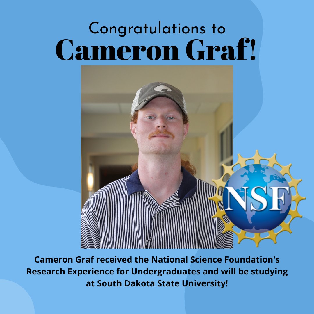 MtsuUfo's tweet photo. Congratulations to Cameron Graf, who has received a grant for the National Science Foundation's Research Experience for Undergraduates. Cameron will be heading to South Dakota State University to conduct research! Congratulations again, Cameron! #mtsu #trueblue #mtsuufo #research https://t.co/v89bKMJKuS