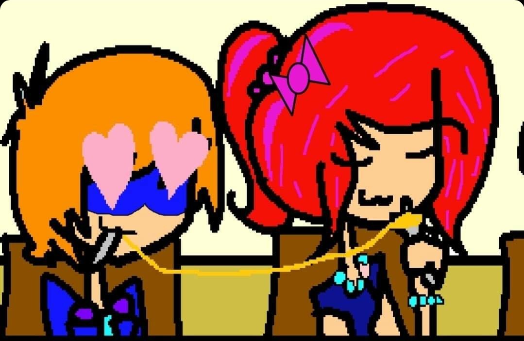 ClubBoy2020's tweet image. My irl girlfriend's birthday is today She is finally turning 15! 🥳🎂🎁🎉🎈
I also did a picture of me and Amity having pasta

I made this at my school cuz why not?