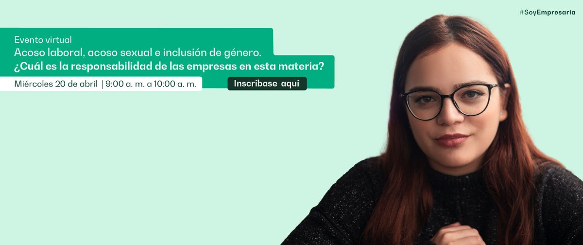 diegofnunez's tweet photo. Conozca qué deben tener en cuenta las empresas para asegurar un manejo adecuado de los casos de acoso laboral, sexual e inclusión de género. @camaracomerbog #clustericc #clustermusica
Asista el próximo 20 de abril a partir de las 9:00 a.m.
Ingrese aquí: https://t.co/BEnd2E9OfD https://t.co/0AZkkC0DJc