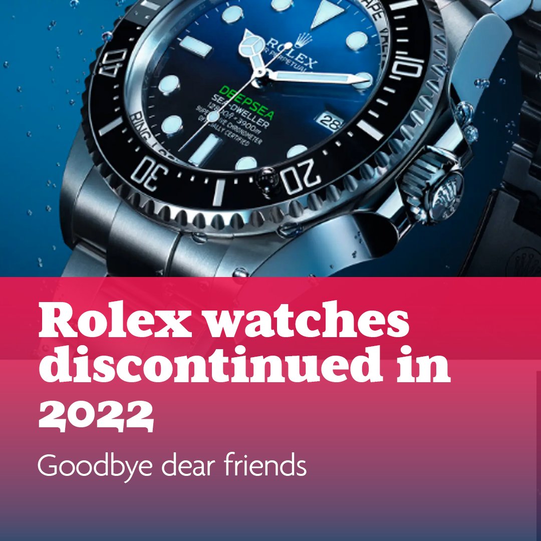 searchluxxee's tweet photo. All the @rolex watches discontinued for 2022. 
See them now: https://t.co/qpPko351yR
#rolex https://t.co/1EOdMRAlqn