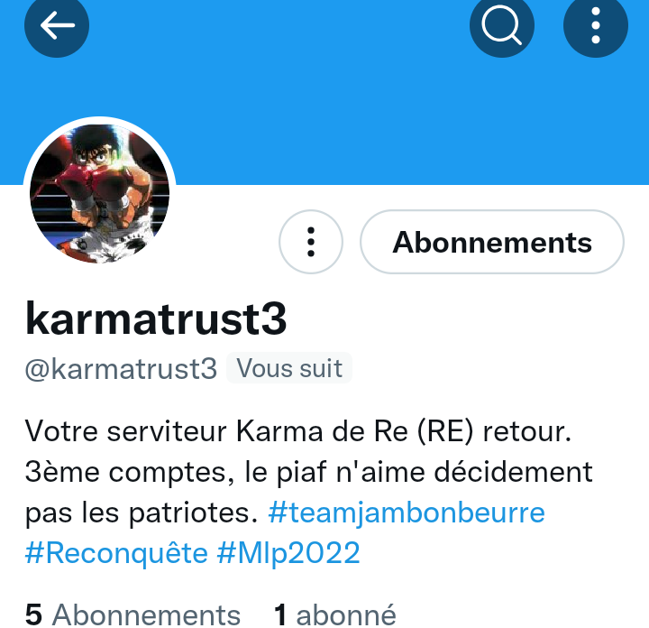 JuniorGuibole's tweet photo. INFO🚨Mes amis patriotes🇨🇵Victime de la bien-pensance notre ami @karmatrust3
👍 A besoin de vous !Son compte à sauté !😖Merci de vous abonner à lui pour l'aider à reconstituer sa TL!Merci n'oubliez pas tous ensemble nous sommes plus forts!🇨🇵💪👍👌 https://t.co/Ql8wlhR9Vr