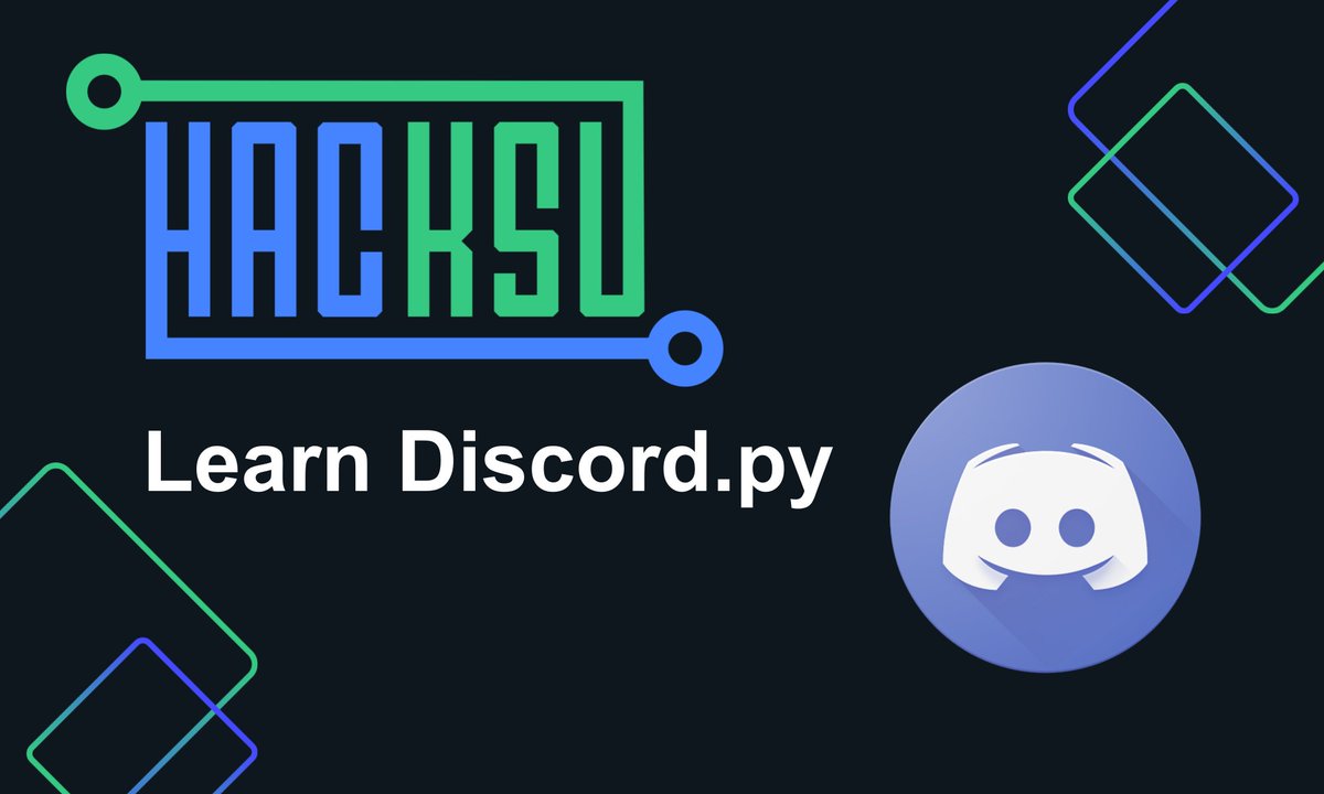 _hacksu's tweet image. Hey HacKSU people! This week we have Josh teaching about how to make a discord bot using discord.py! Bots can do all kinds of awesome things! Make sure to be there in person for pizza!