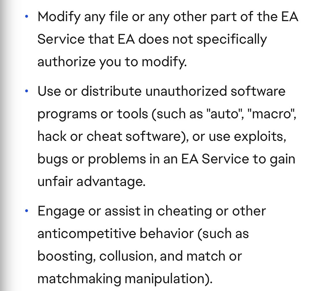 sims_counter's tweet photo. @tashuhhx @echolilacsong And b) it only allows modding for games / parts of games that EA specifically says can be modified. https://t.co/lH9v8t6sW1