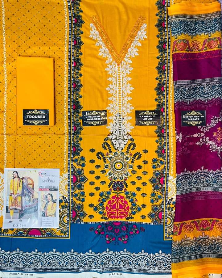 saimatoor's tweet photo. 3 pc
Brand mix 
Heavy embroidery 
Printed daman 
Printed back 
Printed sleeves
Plain trouser 
chiffon printed duppata
for more details  whatsapp 03084782772 https://t.co/ypD4WdMJ25