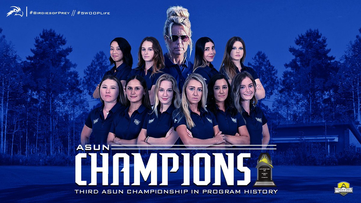 UNFOspreys's tweet photo. 𝟮𝟬𝟮𝟮 𝗔𝗦𝗨𝗡 𝗖𝗛𝗔𝗠𝗣𝗦‼️🏆🏆🏆

#SWOOPLife // #BirdiesOfPrey // @OspreyWGolf https://t.co/tkfuOjqvIS
