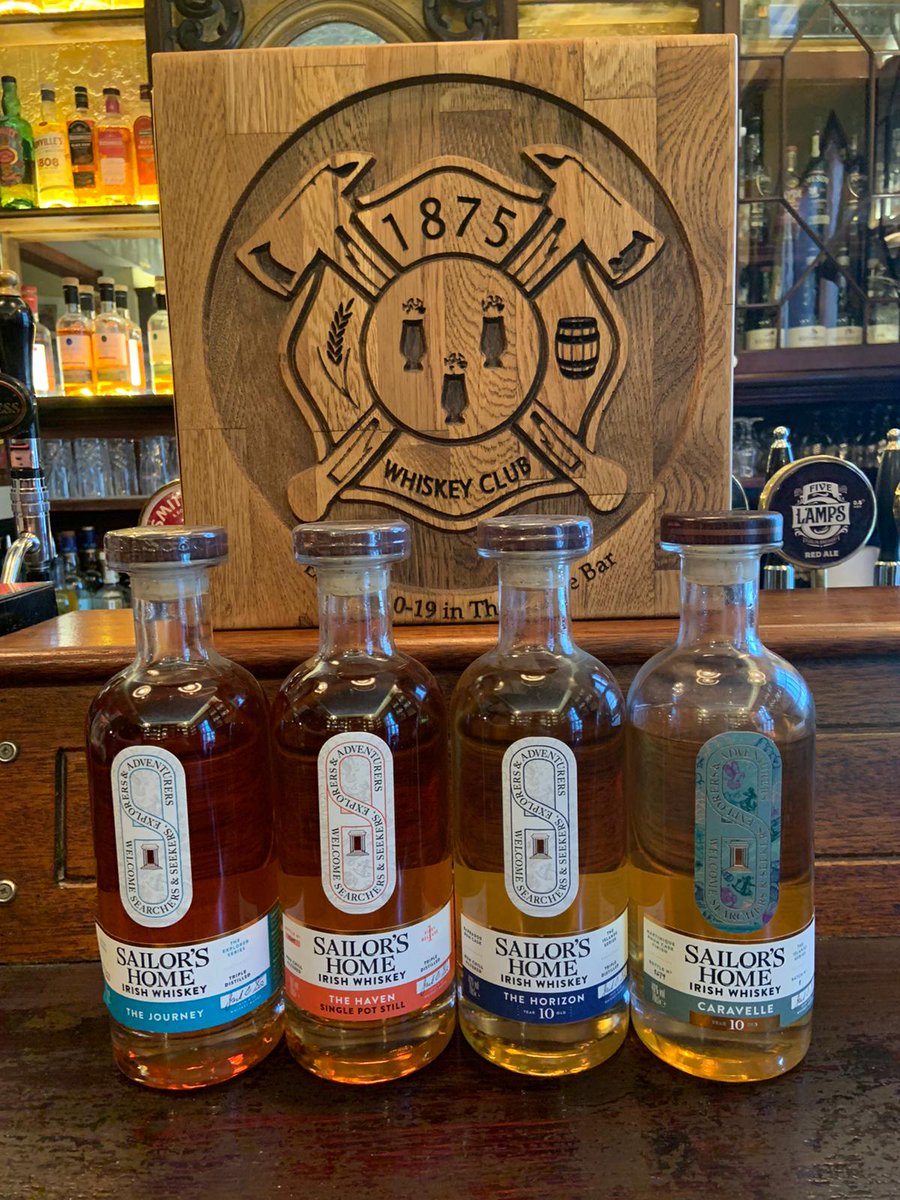Our latest tasting us shaping up to be a good one 🥃<a href="/sailors_home/">Sailor’s Home Irish Whiskey</a> joins us in the <a href="/Thepalacebar21/">The Palace Bar</a> for a tour of their range 😋 
#irishwhiskey #whiskeyclub #whiskeytasting