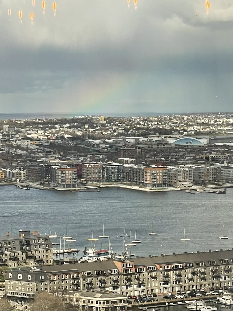 mlodge's tweet image. #rainbow over Boston / Logan from our 24th floor office. @mindmatter_us