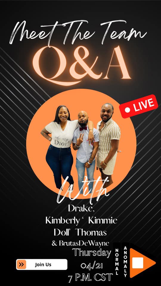 _NormalAnomaly's tweet image. Join The Normal Anomaly April 21st, 7pm CST, where we meet the new team, and have a chance to win FREE tickets to the Black Queer AF Music Festival! 
Join us on Facebook Live this Thursday!  
#TheNormalAnomaly #BQAF #BlackQueerAF #BlackQueerAFMusicFestival