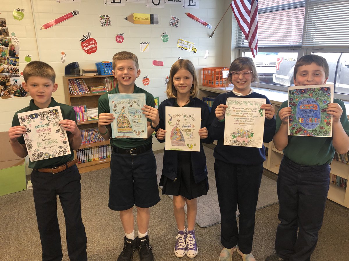 GSCSRams's tweet photo. For their Lenten service project, the fourth grade prayed for the elderly while they made blankets and cards for residents in nursing homes.  💚💛 https://t.co/f0uqbPpgRS