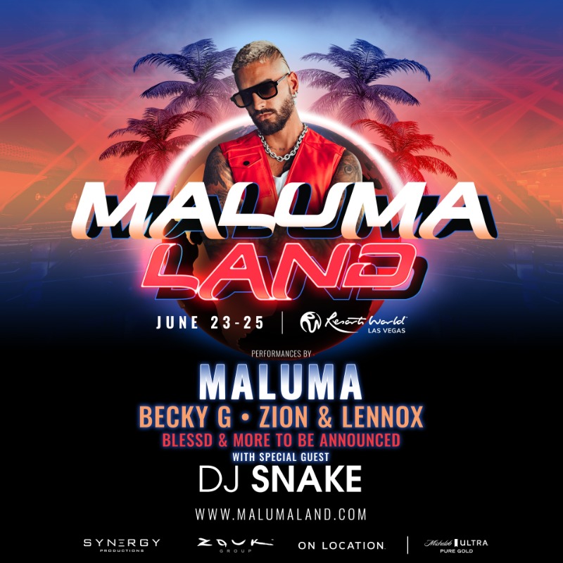 maluma's tweet photo. WELCOME TO MALUMA LAND 🌎A three day party in Las Vegas curated by ME June 23-25 🔥 It’s more than a concert, it’s an experience

Packages available now!! https://t.co/GcYakO1uWu