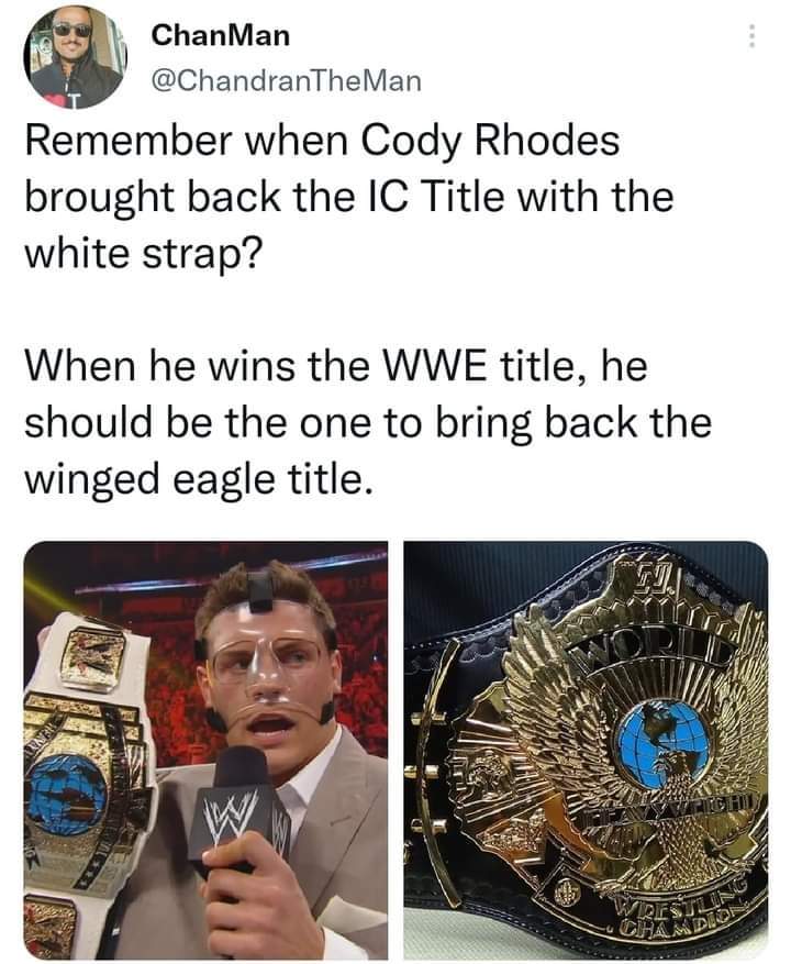 @CodyRhodes I'm JS. 
#WWERaw #wwe #wingedeagle #podcast #youtube #CodyRhodes