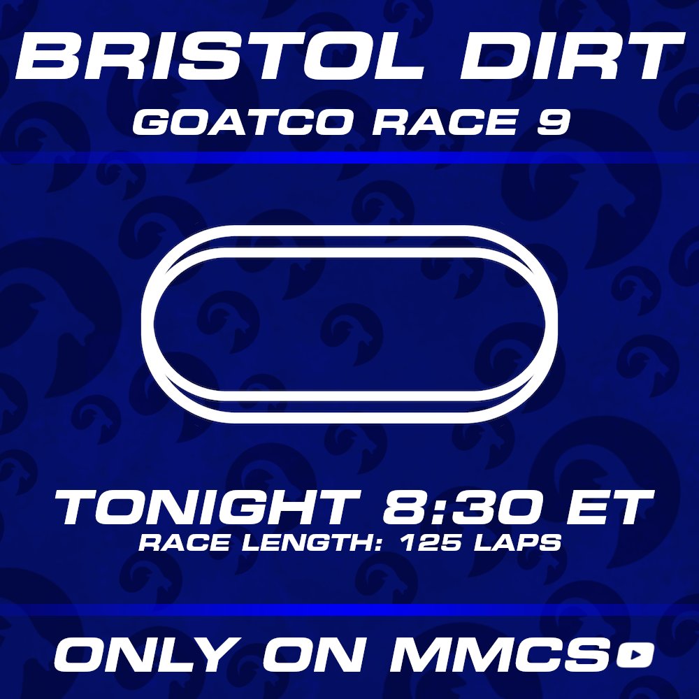 GoatcoCupSeries's tweet photo. Tonight, the Goatco Cup Series makes it's return to the Bristol Motor Speedway Dirt Track!

Last season, Ryan Neu scored his first, of what would be many victories that year. Who will break through this time around?

TUNE IN TONIGHT AT 8:30 ET, ONLY ON MMCS https://t.co/gDyyz898It