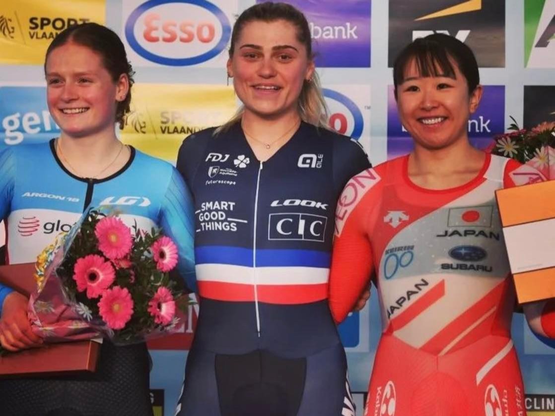 CyclingCanada's tweet photo. 🇨🇦 track athletes kicked off the season on a great note 👌 at the International Belgian Track Meeting over the weekend! 

🥈🥈🥉 Mathias Guillemette 
🥈 Ngaire Barraclough 
🥈 Jackson Kinniburgh
🥉 @arianebonhomme &amp; @M_ColesLyster 

Next up ➡️ #TissotNationsCup 🇬🇧 https://t.co/zd9nJ5Oe8U