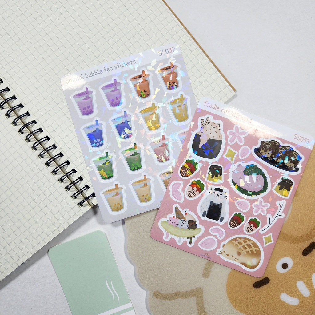 DoodlesnTea's tweet photo. Our holographic stickers are also a part of the 20% off sale! If you've been eyeing them, this is the PERFECT time to get them :))

Shop: https://t.co/UrjMBkWCEP https://t.co/2y6Hlu74MQ