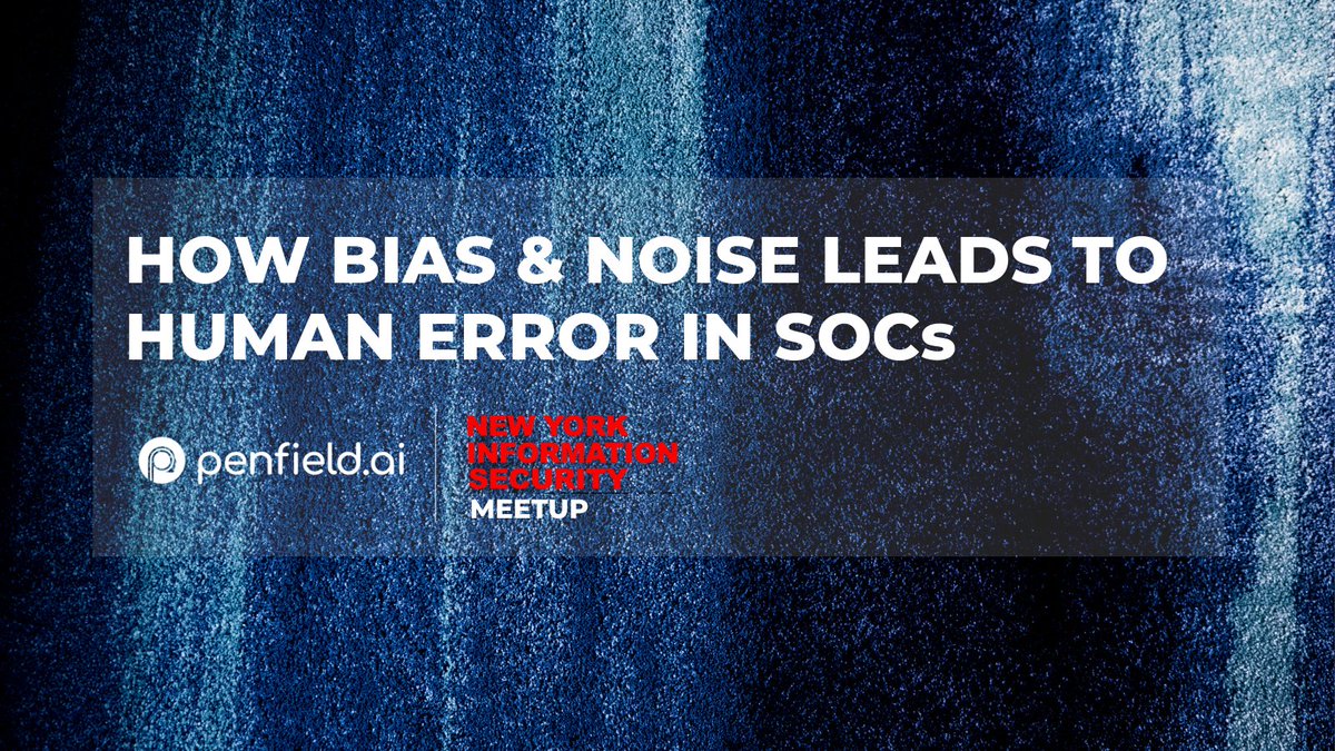 Don't have any lunch plans?

Tune in to the discussion on How Bias And Noise Leads to Human Error in #SecOps (SOCs) with our CEO, Tahseen &amp; <a href="/davidrav/">David Raviv</a>, host for the <a href="/NYInfoSecurity/">New York Information Security</a> Group.

📅 Today
🕛 12pm EST
📍LinkedIn
🔗linkedin.com/posts/davidrav… #SecOps