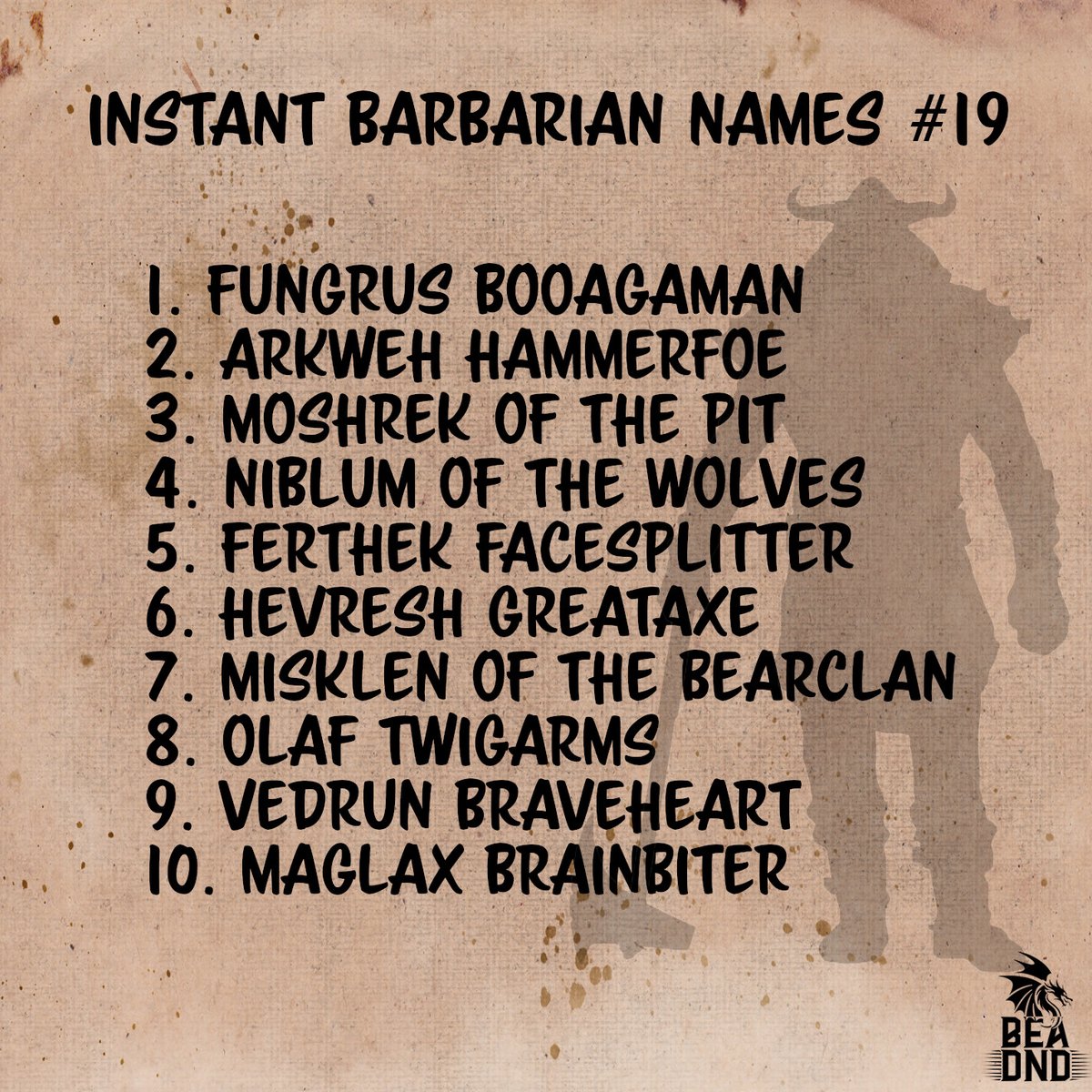 bea_dnd's tweet photo. Maglax Brainbiter is the Ogre-clan's fight starter. When the waring clans square up to each other they need one person to start it. Maglax is the woman for that! She will always swing first. She's fab!
#DnD #DMResource #TTRPG #NPC #Lists #Inspiration https://t.co/hjq6Pd2oPC