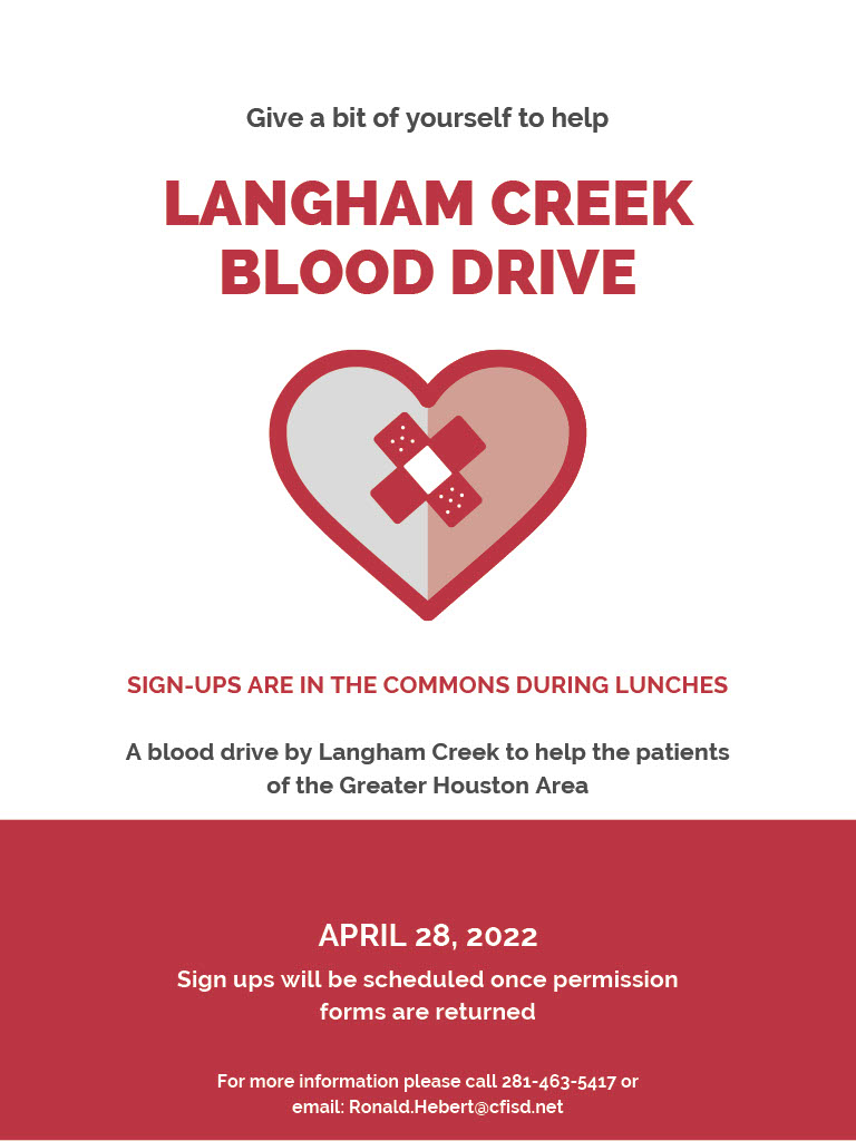 Langham Creek Sports Medicine (@lc_sportsmed) on Twitter photo Langham Creek HOSA and Sports Medicine are teaming up to host a Blood Drive for LC Students and Staff. Students can sign up during lunches. Please, help us spread the word as we work to help our community!
<a href="/lchsabc/">LC Athletic Boosters</a> <a href="/langhamcreekhs/">Langham Creek High</a> <a href="/LanghamHOSA/">LCHSHOSA</a> Langham Creek HOSA and Sports Medicine are teaming up to host a Blood Drive for LC Students and Staff. Students can sign up during lunches. Please, help us spread the word as we work to help our community!
<a href="/lchsabc/">LC Athletic Boosters</a> <a href="/langhamcreekhs/">Langham Creek High</a> <a href="/LanghamHOSA/">LCHSHOSA</a>