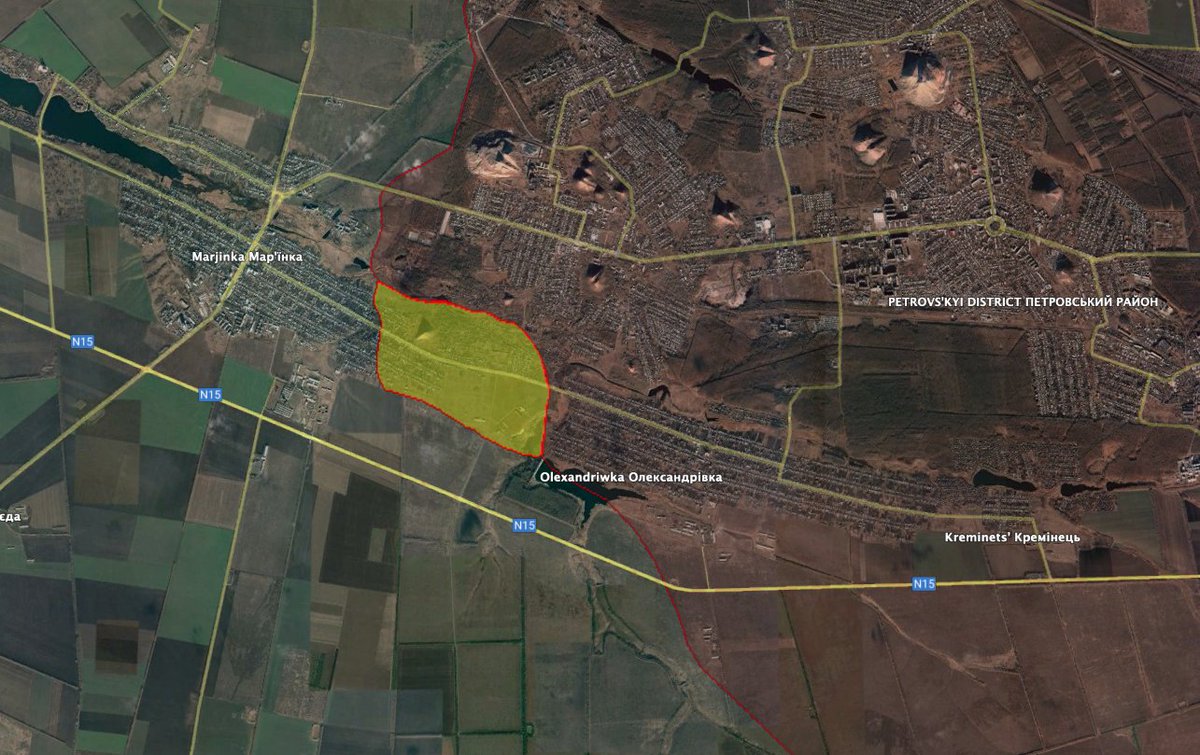JulianRoepcke's tweet photo. #Breaking 
Ukraine says it recaptured all of #Marinka, S-W of Donetsk city, in a counteroffensive to liberate recently lost space.

"The enemy suffered heavy losses and retreated. The Armed Forces took control of this settlement." - UKR General Staff https://t.co/b9nmUrjqvY