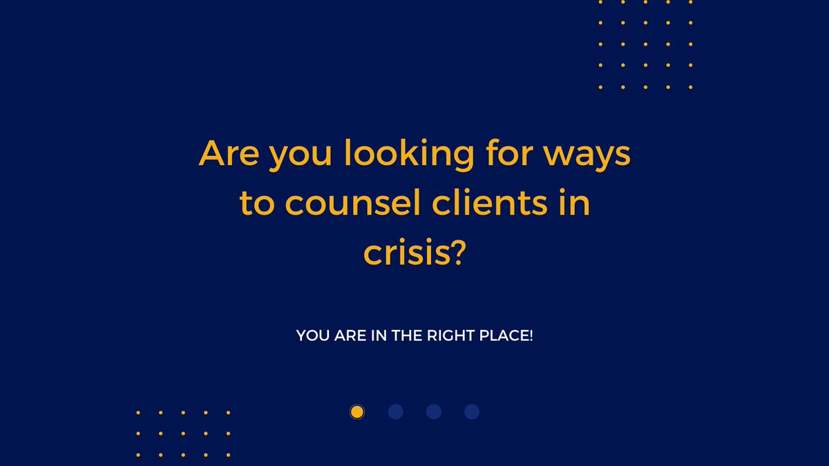 BriefCrisisTx's tweet photo. Have you been looking for new strategies to counsel clients in crisis?

Since the start of the pandemic, we have been working to support therapist (like us) to provide effective brief therapy. https://t.co/cyloyzzqx3