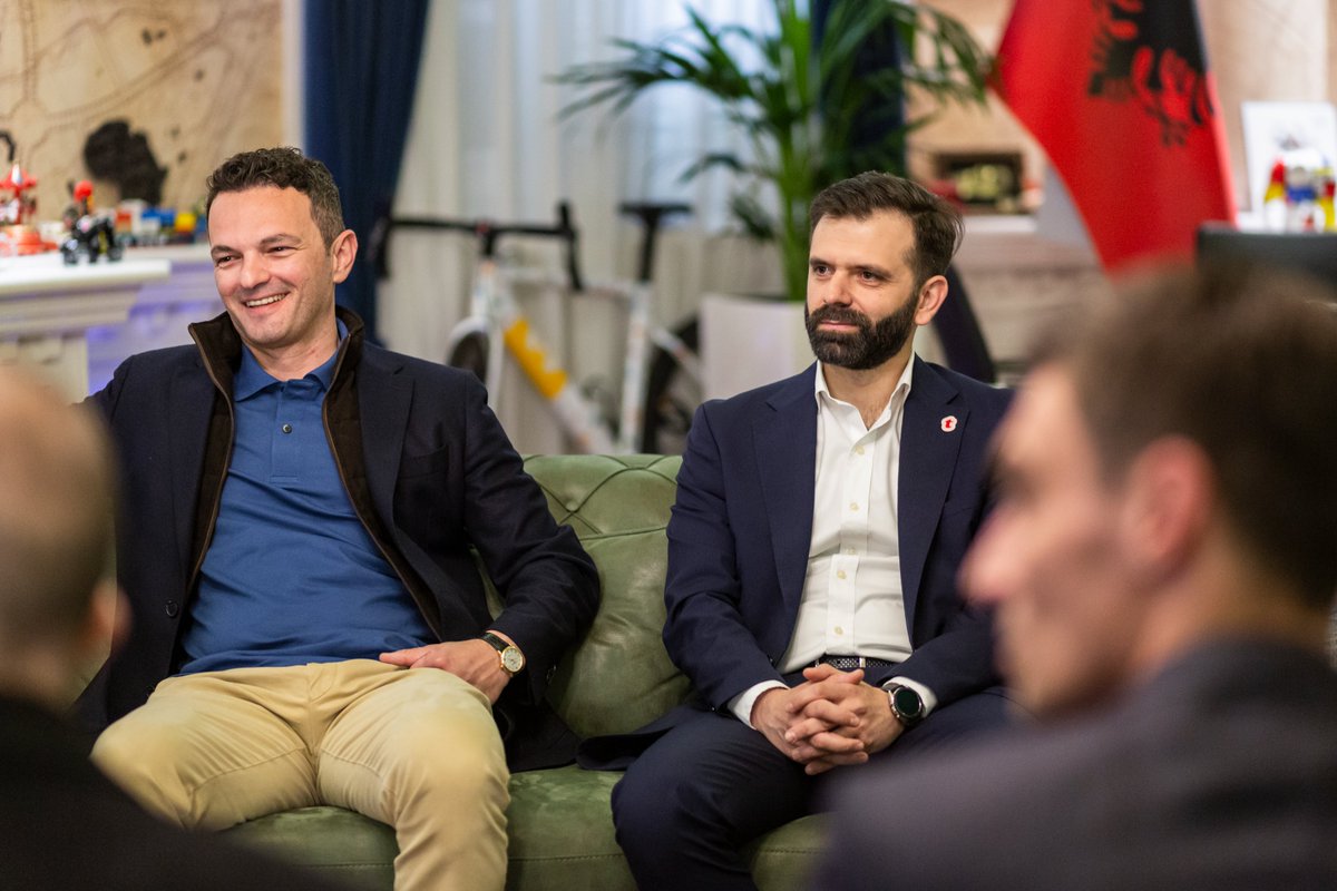 ICKosovo's tweet photo. In #Tirana for a great meeting with the Mayor @erionveliaj &amp; the launch of Udhë app for Albania. Cooperation 🇦🇱🇽🇰 is crucial for startup, innovation and entrepreneurship development. More to come. https://t.co/0QvKZLGyfd