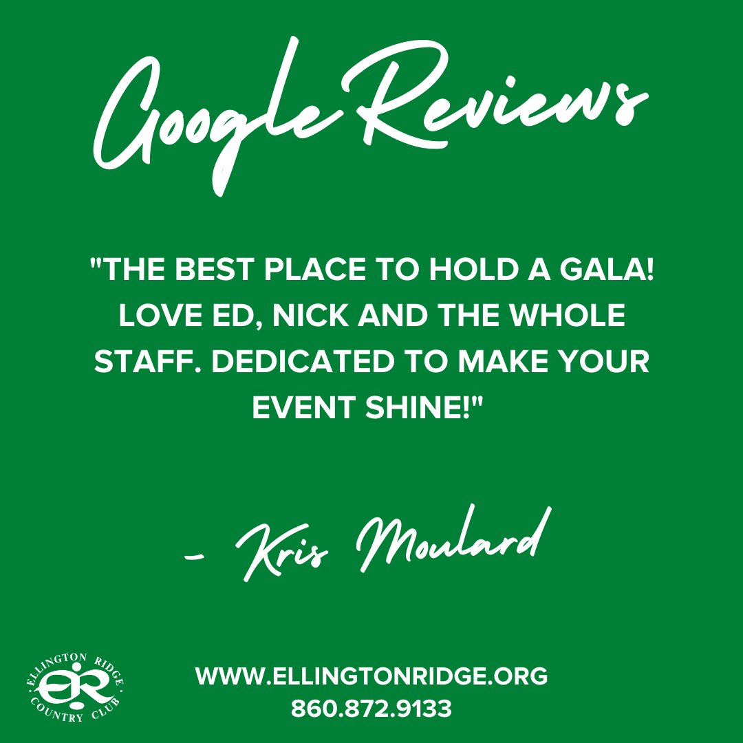 Thank you so much for taking the time to provide us with a FANTASTIC Google Review. If you have had an amazing experience with us please consider giving us your feedback: g.page/r/Cd5_Zg7U98kj… 
.
.
.
#ERCC #ellingtonridgecountryclub #ellingtonct #ellingtonconnecticut #review